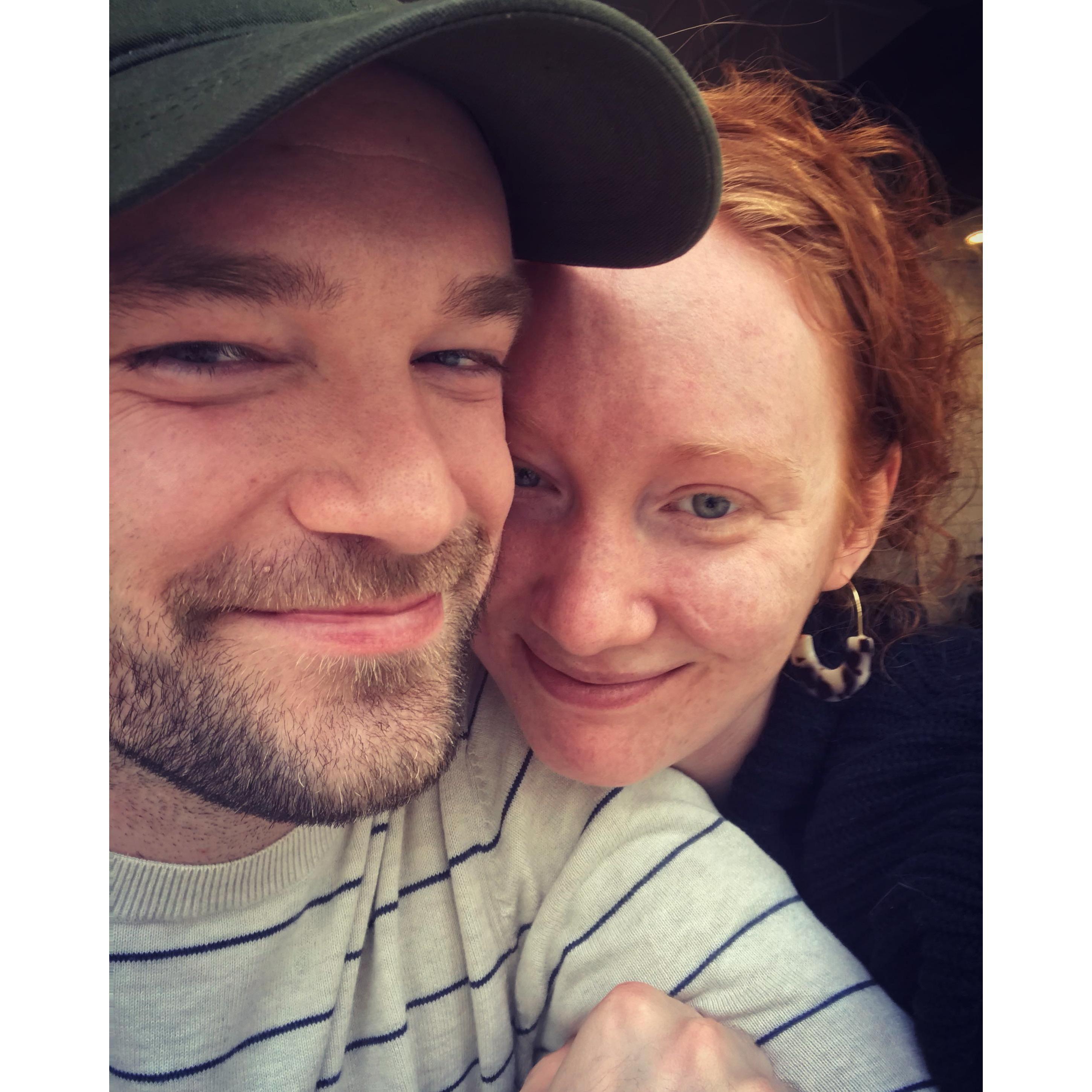 Celebrating 7 months together where we had our first date, 7 Corners Coffee.
