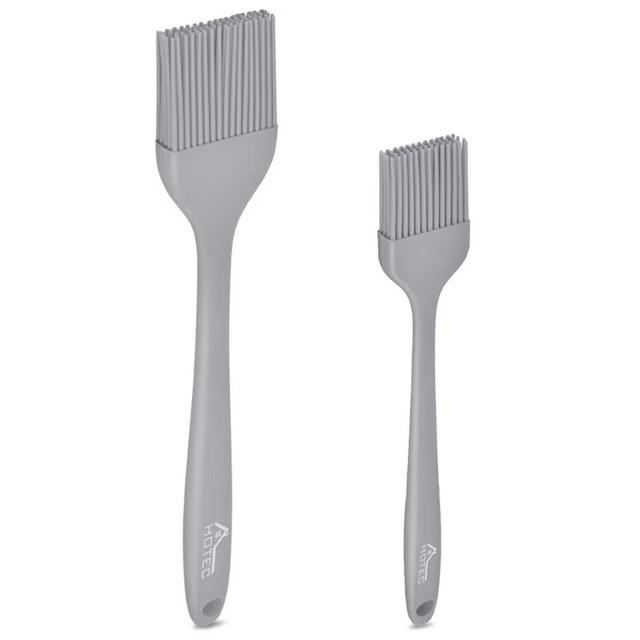 HOTEC Basting Brushes Silicone Heat Resistant Pastry Brushes Spread Oil Butter Sauce Marinades for BBQ Grill Barbecue Baking Kitchen Cooking BPA Free Dishwasher Safe (Grey 2)