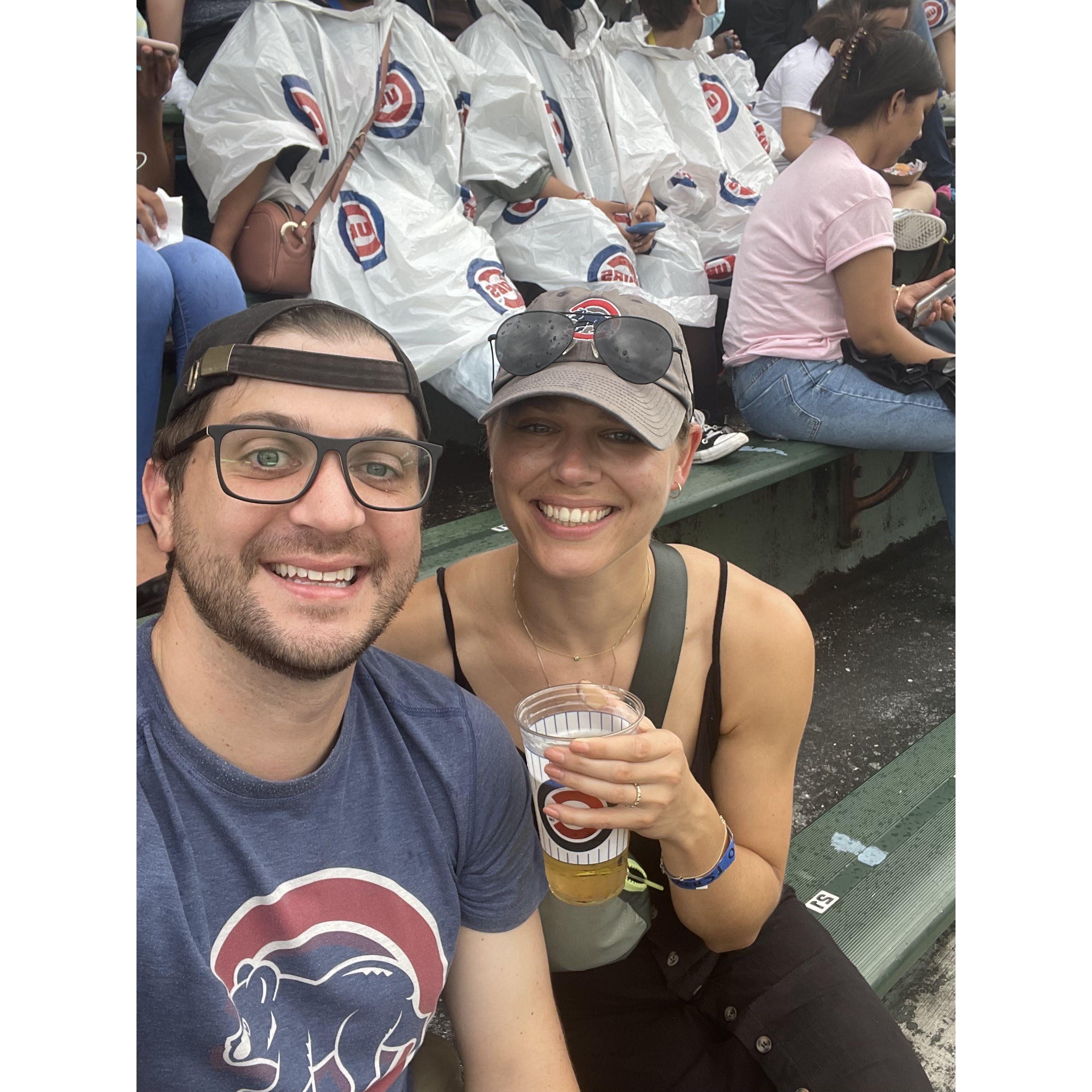 Cubs game in the bleachers