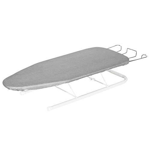Storage Maniac Tabletop Ironing Board with Iron Rest, All-Iron Frame & Silver Metallic Cover for Faster Ironing