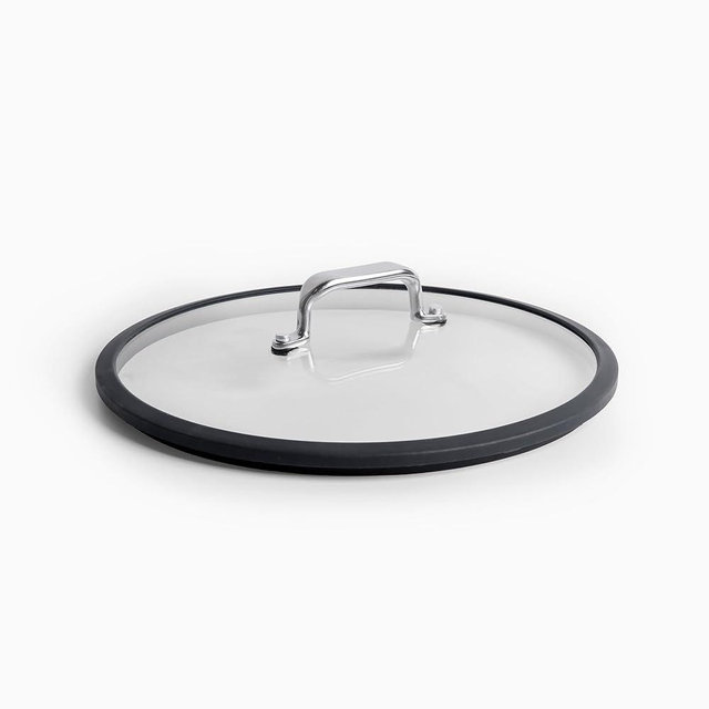 Misen Tempered Glass Lid with Anti-Scratch Silicone Rim, Oven Safe Replacement Cookware Skillet Lid for Misen Carbon Nonstick, Carbon Steel, and Frying Pans, Dishwasher Safe - 10 Inch