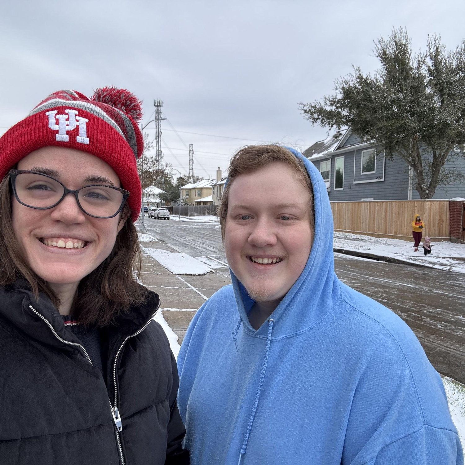 First snow in our first year of living together! We made lots of snow angels and definitely had a snowball fight lol