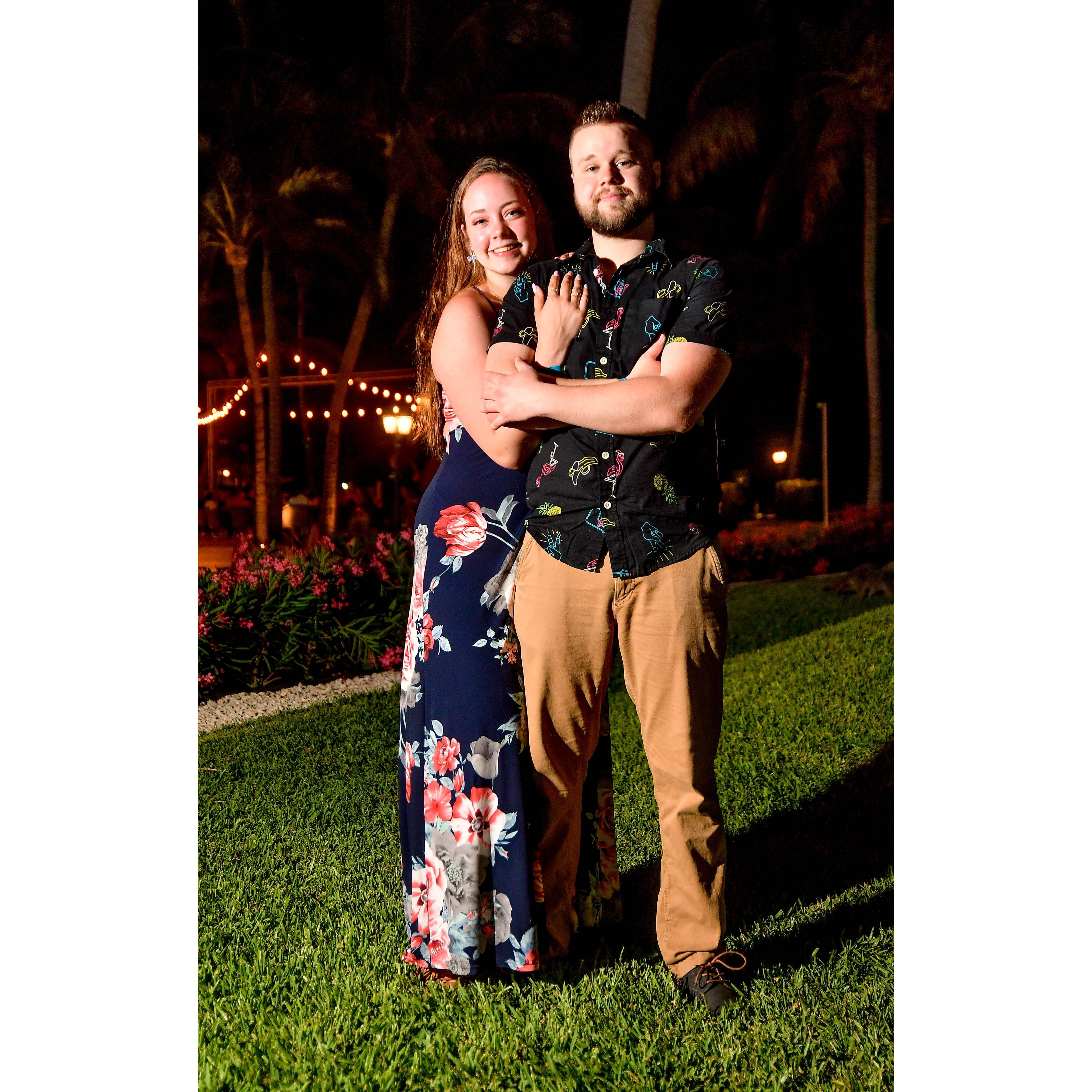 This picture of us was taken during our first trip out of country, in Cancun!
