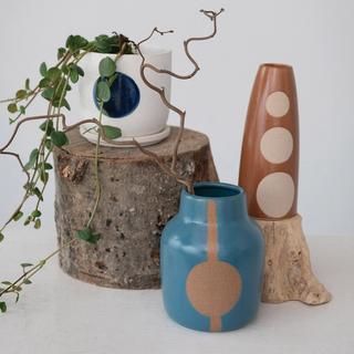 Tri-circle Stoneware Vase
