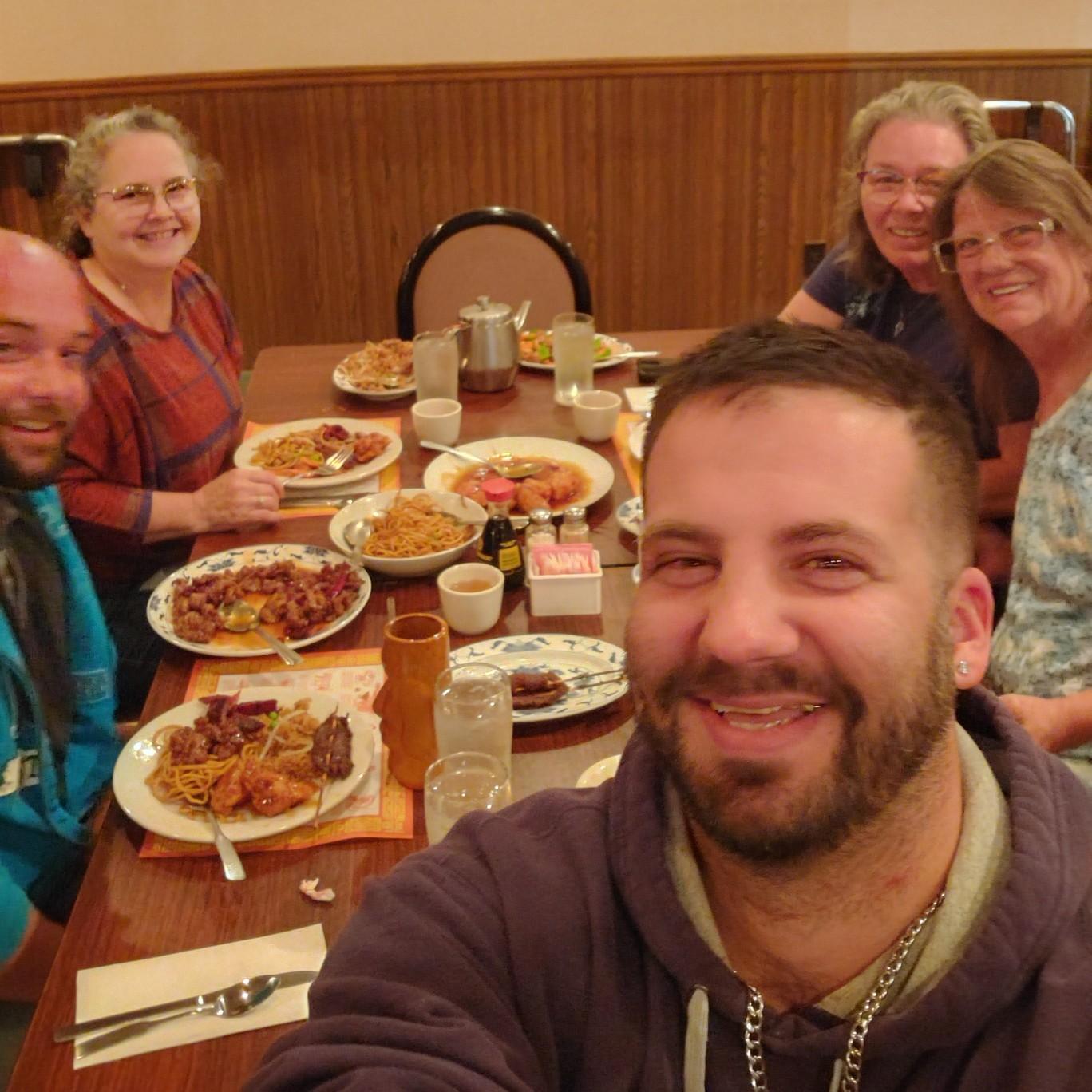 Sept. 17, 2022 - Our monthly Chinese meal was a fun time with the moms, especially when Shawn noted that everyone had served him tea!