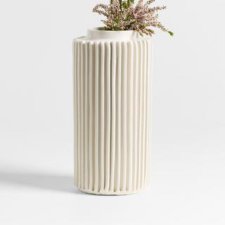 Della Small Ceramic Ribbed Vase