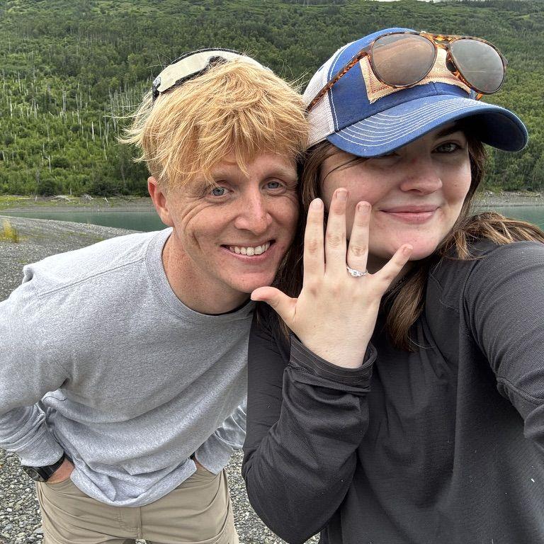Our ride on the HOG-RUNNER through Eklutna. Our very first picture together ENGAGED!