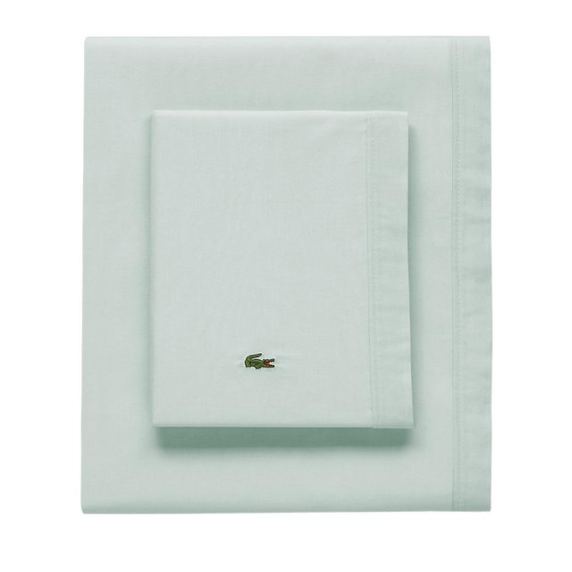 Solid Cotton Percale Sheet Set, Queen, Iced Mint