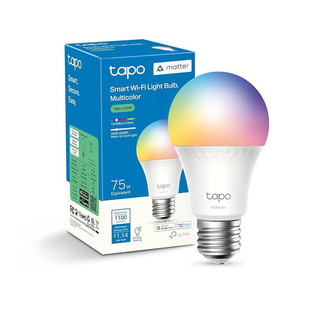 Tapo TP-Link Smart Light Bulbs, 1100 Lumens High Brightness(75W Equivalent), Matter-Certified, 16M Colors RGBW LED Bulb, Dimmable, CRI>90, Voice Control w/Siri, Alexa & Google Home, A19 E26 L535E
