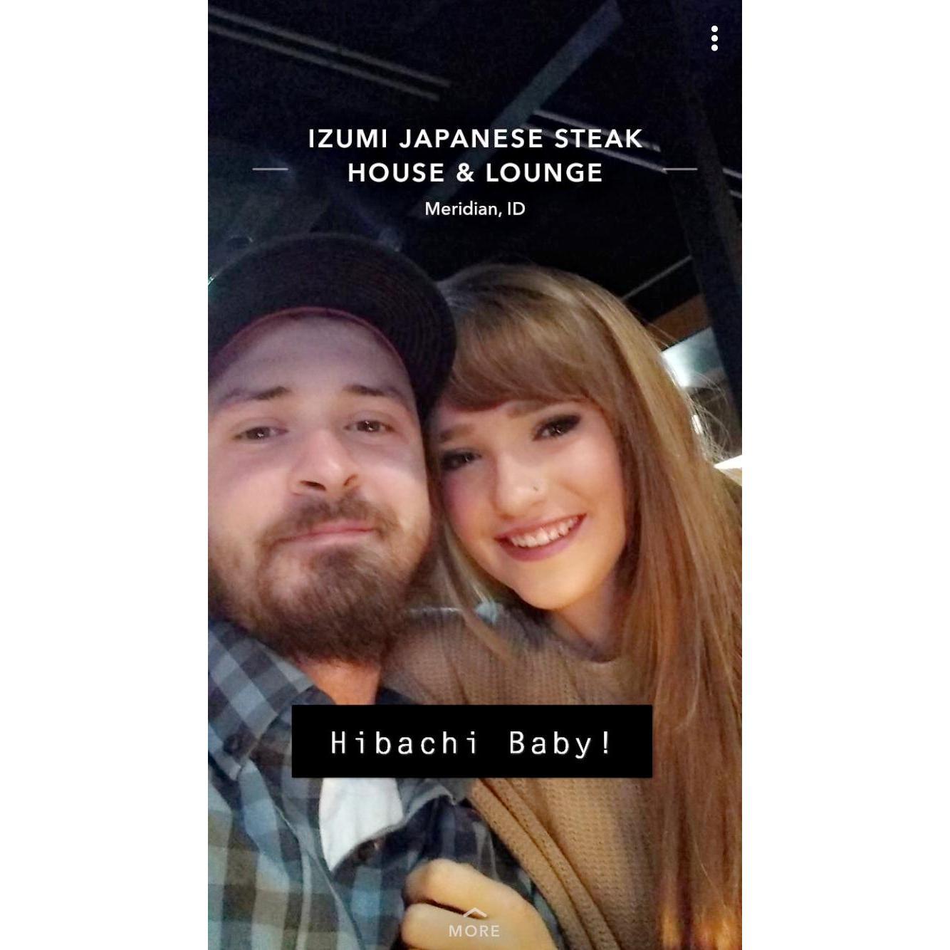 Date night eating Hibachi!!!
