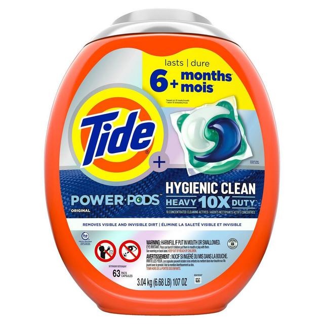 Tide Hygienic Clean Heavy Duty Power Pods Laundry Detergent Pacs - Original - 107oz/63ct