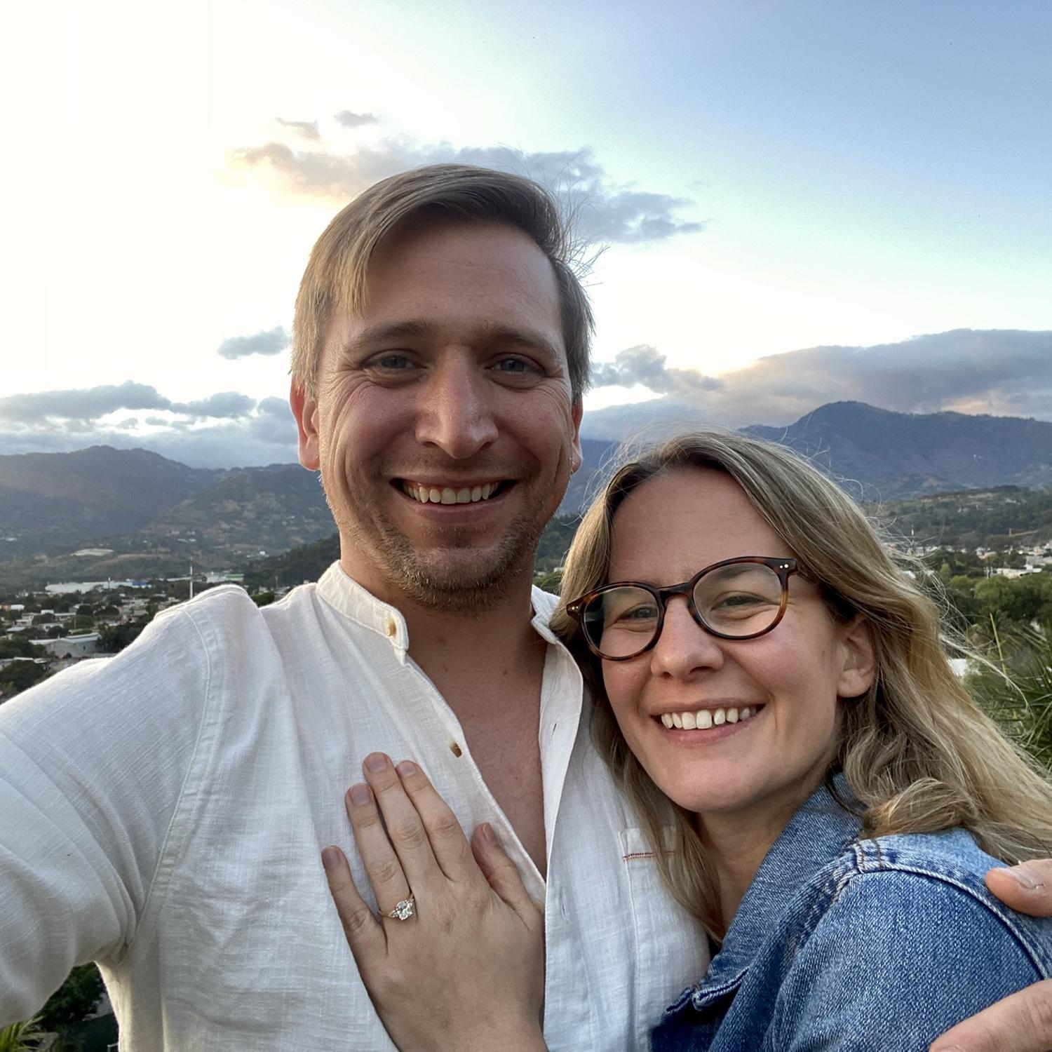 After a wonderful week exploring in Guatemala, we got engaged at a the beautiful thermal springs spa at the base of the volcanos.
