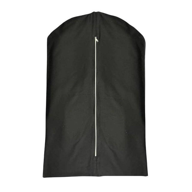 Forever Cotton Premium 100% Cotton Garment Bags – 48" Black Canvas Suit Cover with YKK Zipper – Breathable, Dust-Proof Storage for Suits, Coats, Dresses, Jackets & Travel/Closet Use