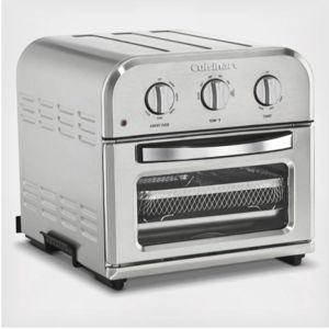 Cuisinart Compact Air Fryer Toaster Oven, Stainless Steel Fryer with 6-in-1 Functions, Adjustable Temperature, Includes Oven Rack, Baking Pan and Air Fry Basket, TOA-26