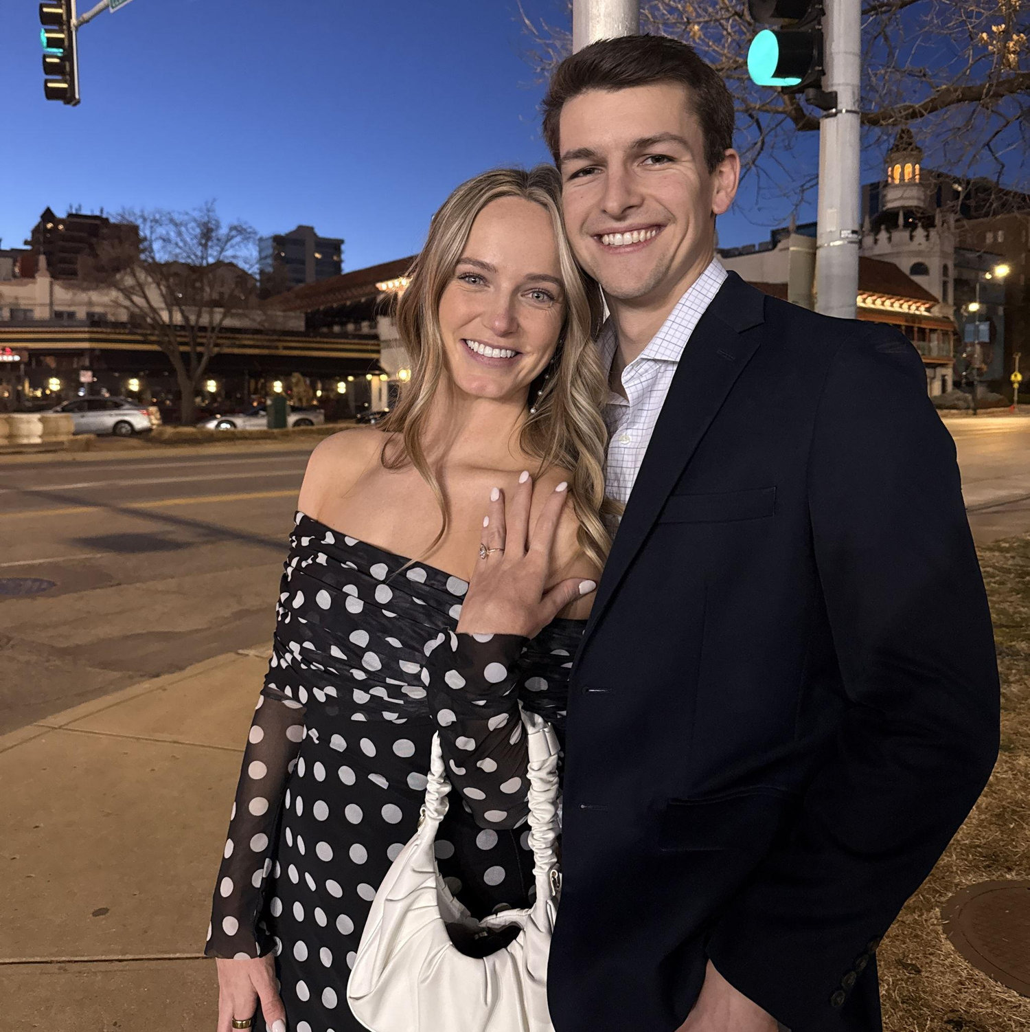 Moments after Tristen proposed, the photo we sent our parents to say "She said yes!" February 27, 2026.