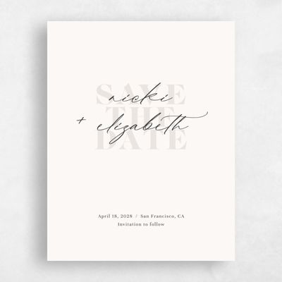 Beige Wedding Save the Date - Temecula Portrait