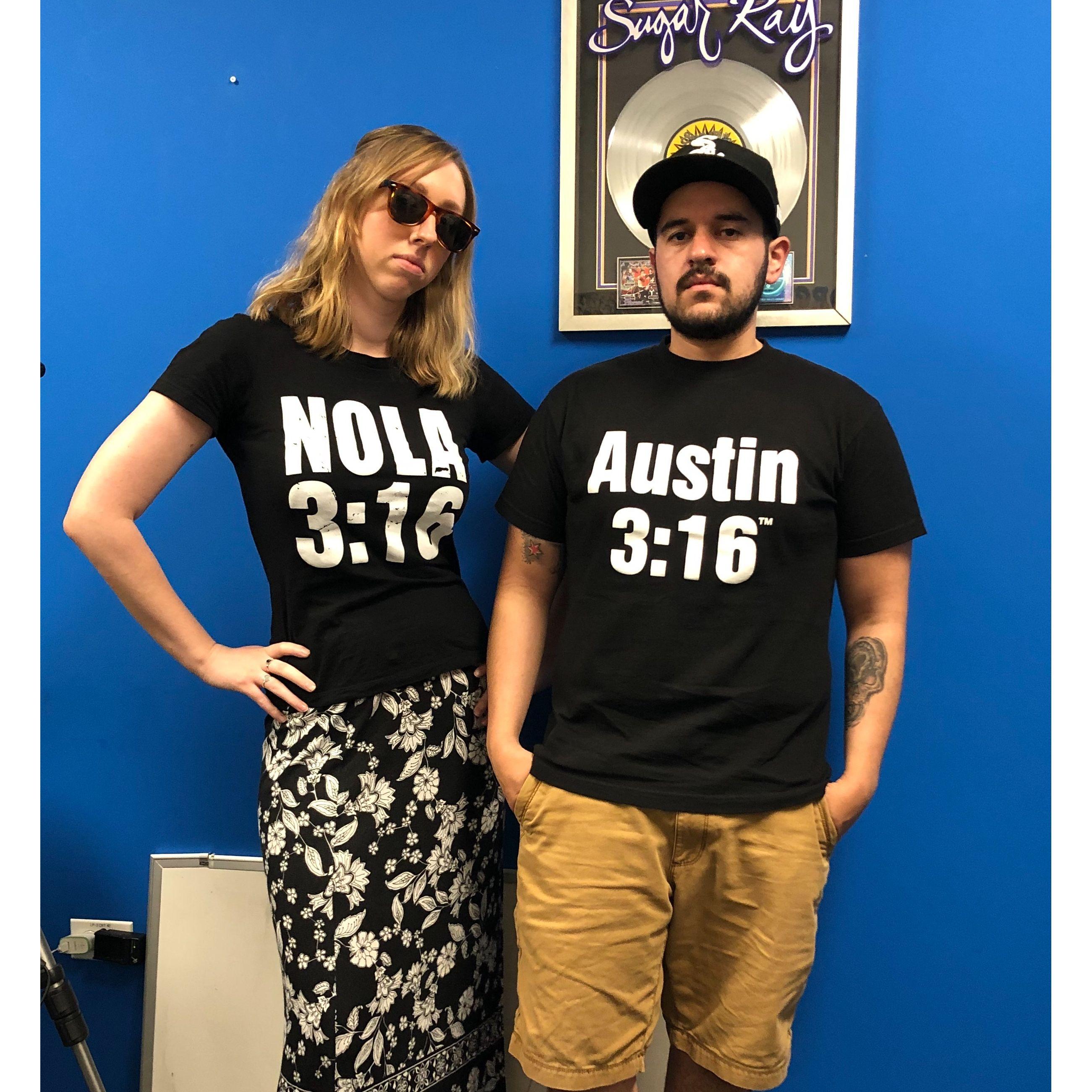 When you both show up to work in Stone Cold shirts, 2019