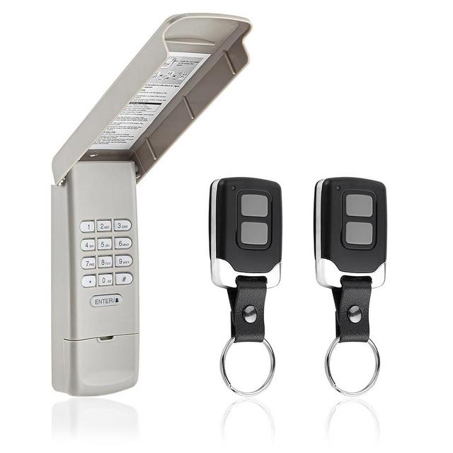 Liftmaster Chamberlain Craftsman Garage Door Opener Keypad with 2 Remotes - Purple, Yellow, Red, Orange Learn Button - Compatible with 877MAX, 893LM, 893Max, 971LM, 371LM