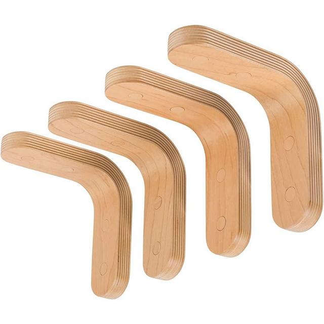 Waveply Wood Shelf Brackets Set of 4 Plywood Shelf Supports 6" x 6" x 2" (Maple)
