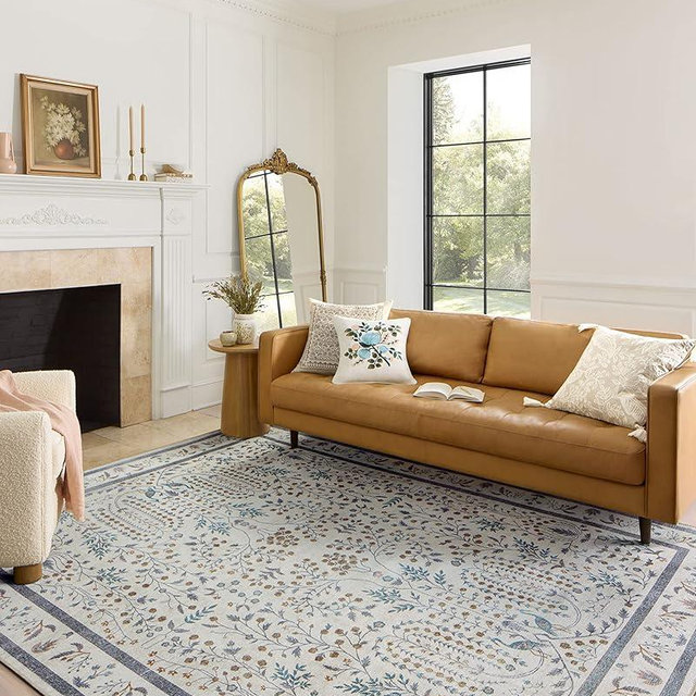 Loloi Rifle Paper Co. Maison Collection MAO-05 Wisteria Cream 7'-6" x 9'-6", .19" Pile Height, Area Rug