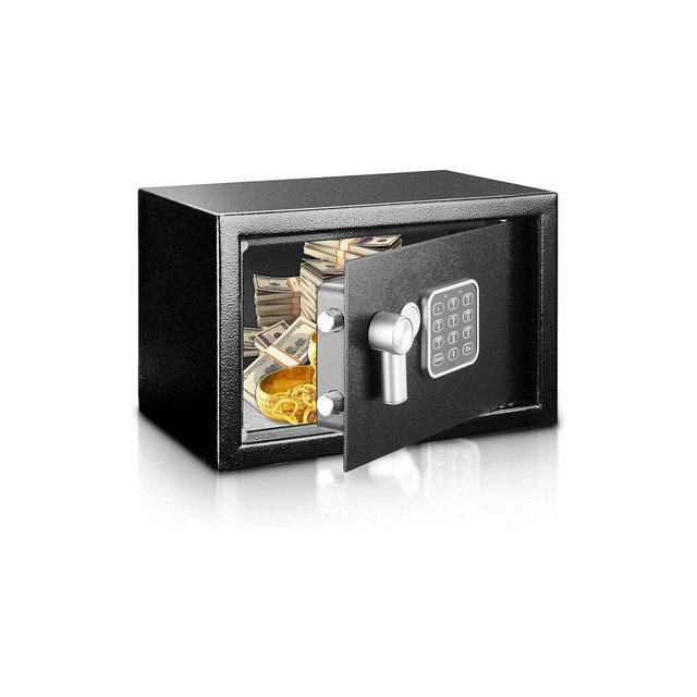 SereneLife Compact Electronic Safe Box with Digital Touch Pad - Black