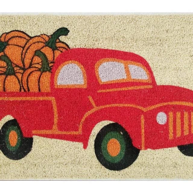 Cooper Truck - Pumpkins 18 in. x 30 in. Non-Slip Outdoor Door Mat