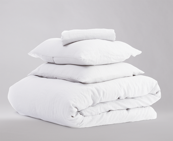 Classic Linen Bedding Bundle; White; King