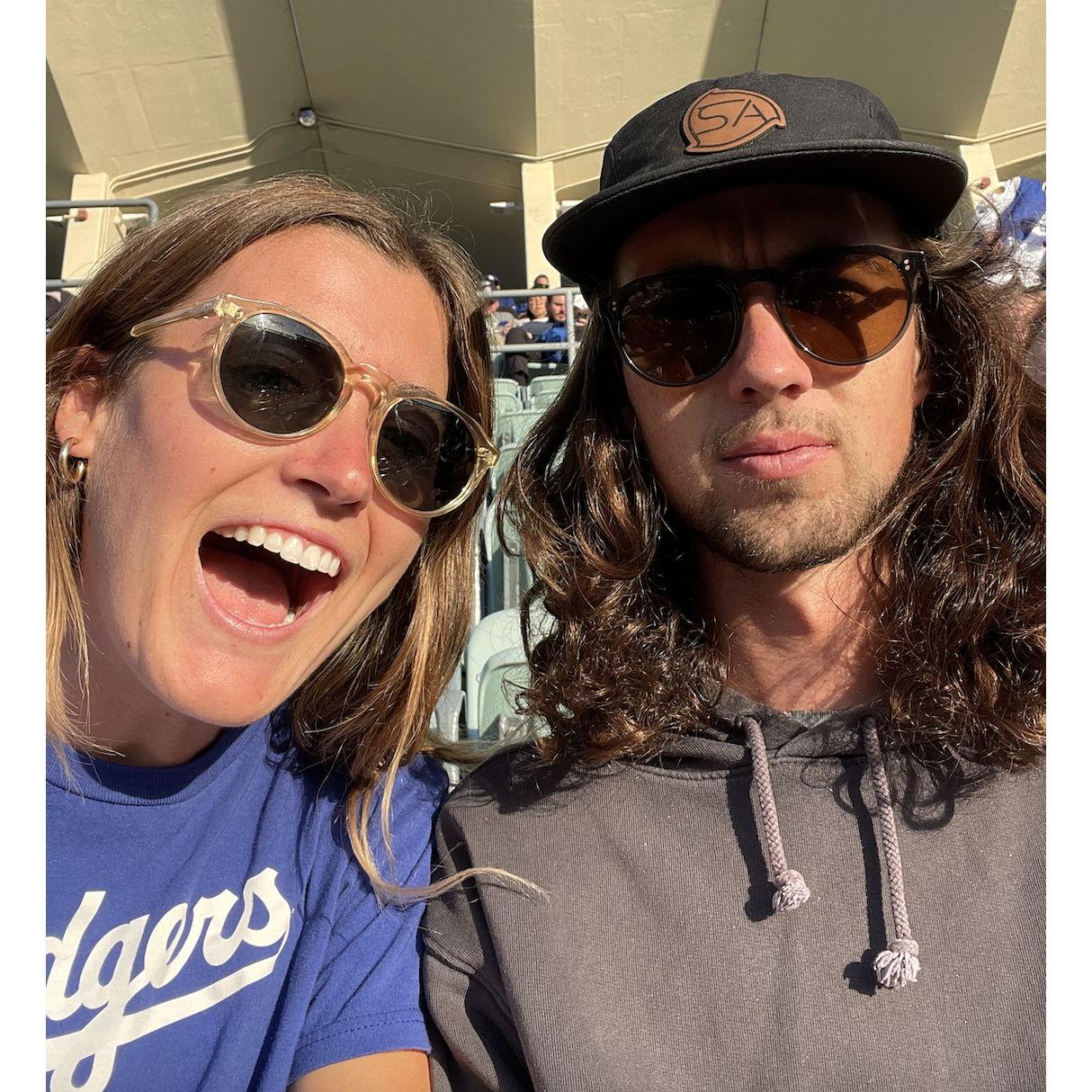 First Dodger game! (he's a Giants fan)