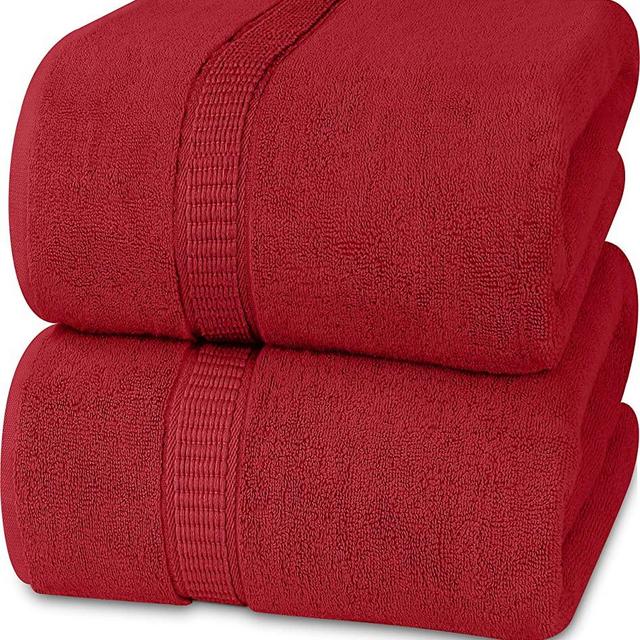 Utopia Towels - Luxurious Jumbo Bath Sheet - 600 GSM 100% Ring Spun Cotton Highly Absorbent and Quick Dry Extra Large Bath Towel - Super Soft Hotel Quality Towel (35 x 70 Inches, 2-Pack) (Red)