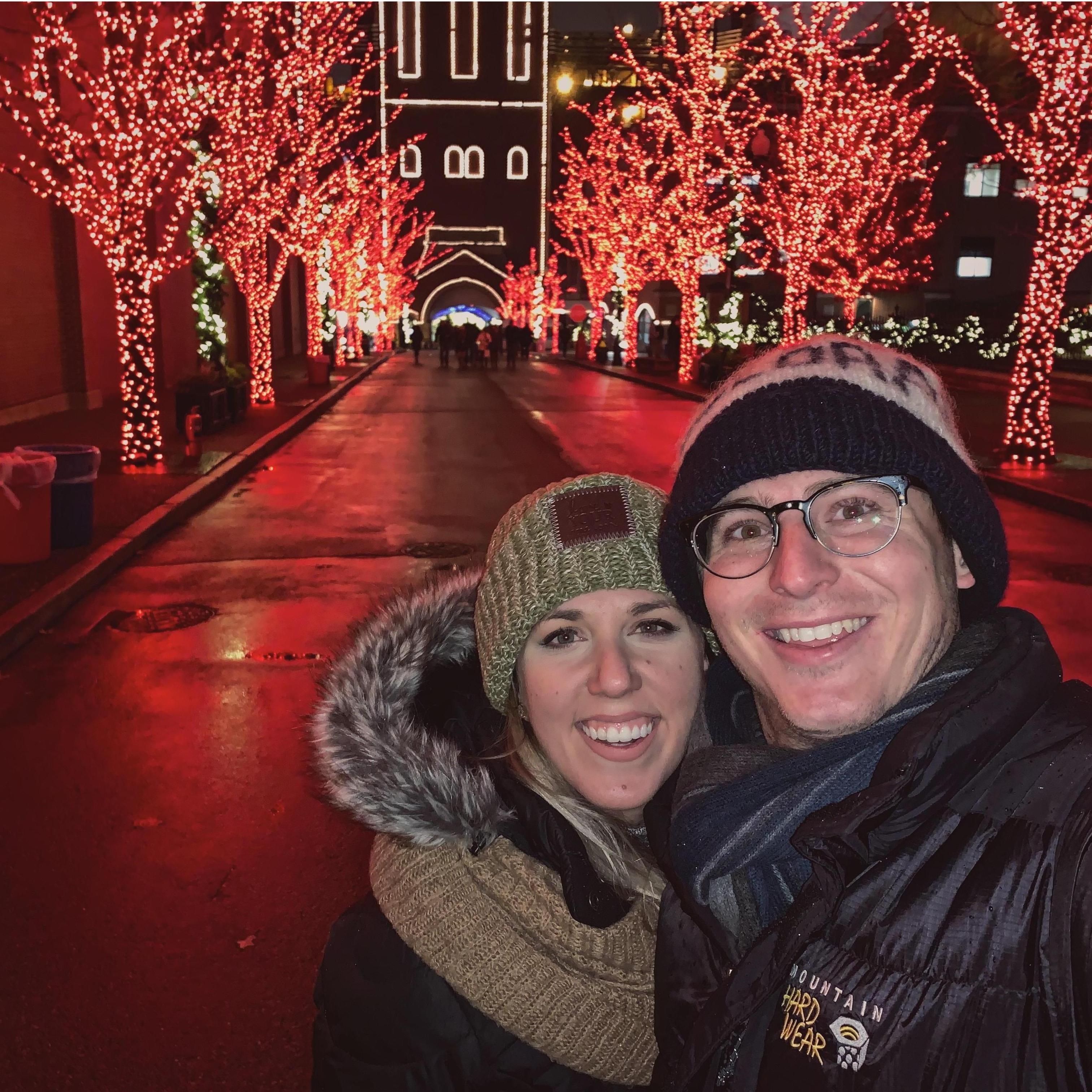 Brewery Lights at Anheuser Busch during our first holidays together