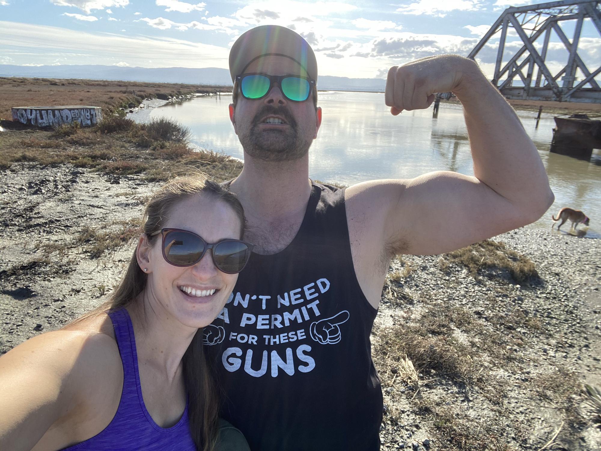 Check out that... t-shirt!  A beautiful December day hike in Newark.