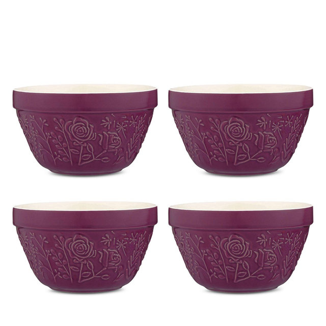 Mason Cash In the Meadow Purple All Purpose Bowls, Set of 4