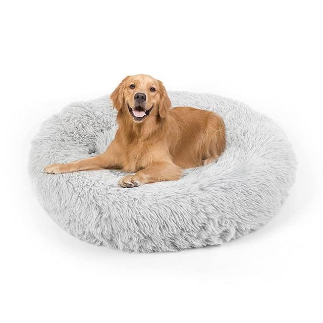 Dog Bed, Cat Calming Bed, Orthopedic Pet Donut Cuddler Round Plush Bed for Large Medium Small Dogs and Cats