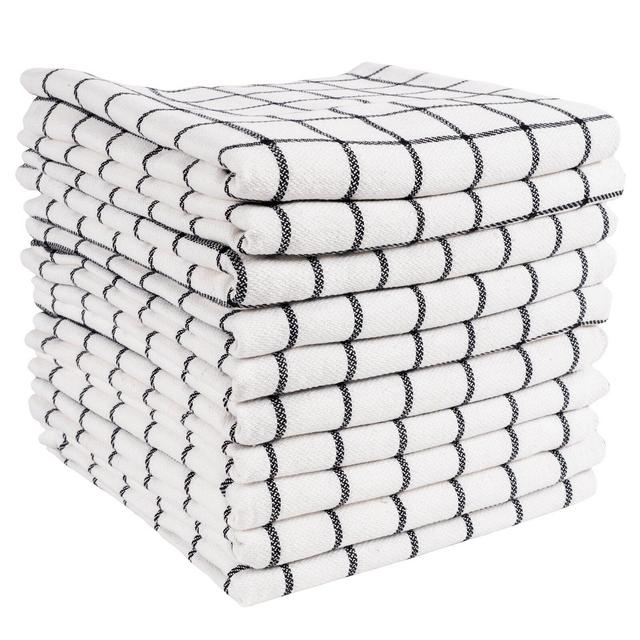 Classic Checkered Tea Towel (Set of 10)