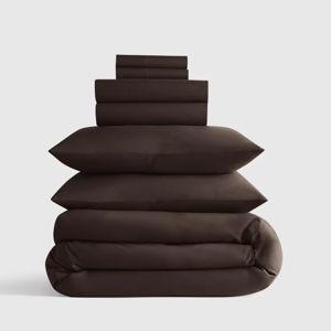 King Classic Organic Percale Deluxe Bedding Bundle in Espresso