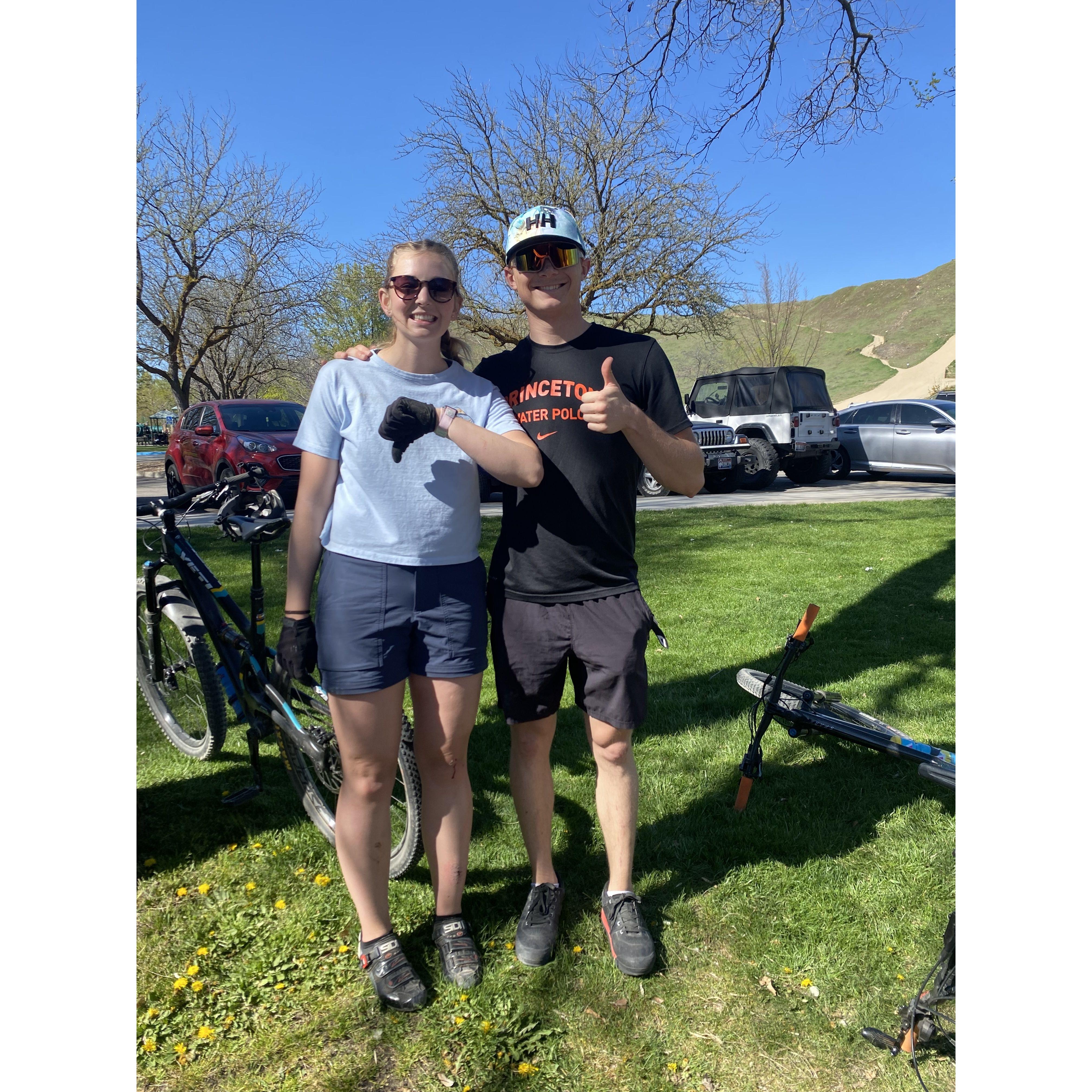 Apr 2024. Mountain biking at Camel's Back Park in Boise. Guess who crashed and who didn't?