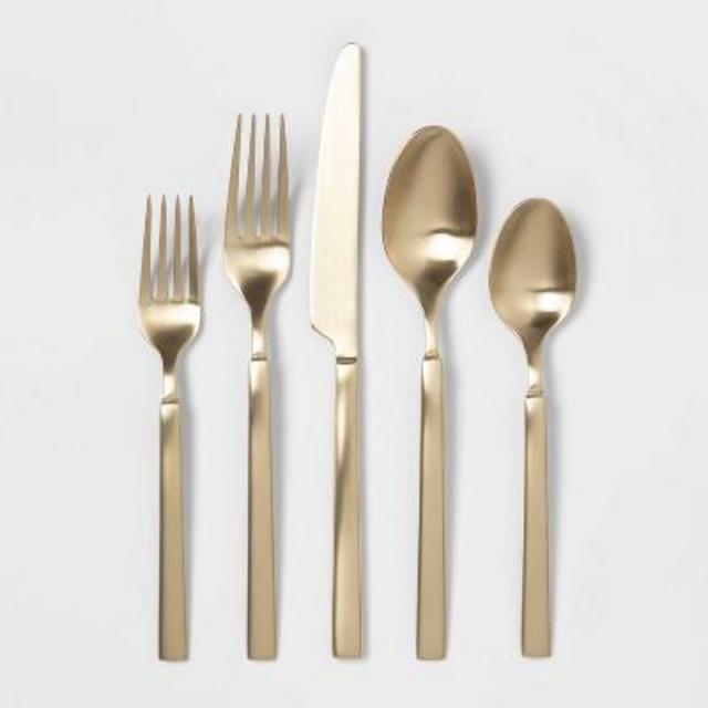 20pc Stainless Steel Silverware Set Champagne - Project 62™