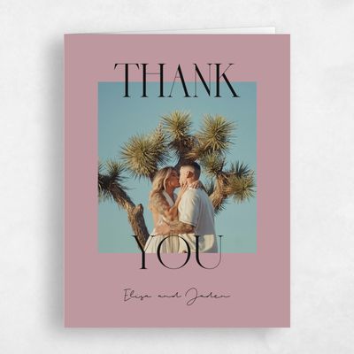 Dusty Rose, Pink Wedding Thank You - Garrett Photo