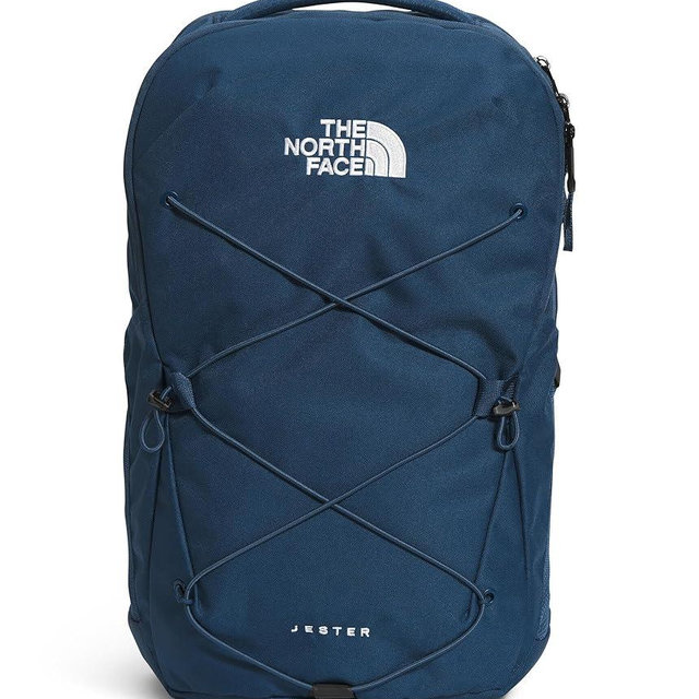The North Face Jester Everyday Laptop Backpack - Commuter Daypack, Water Repellent, Laptop Sleeve, Shady Blue/TNF White-NPF, One Size
