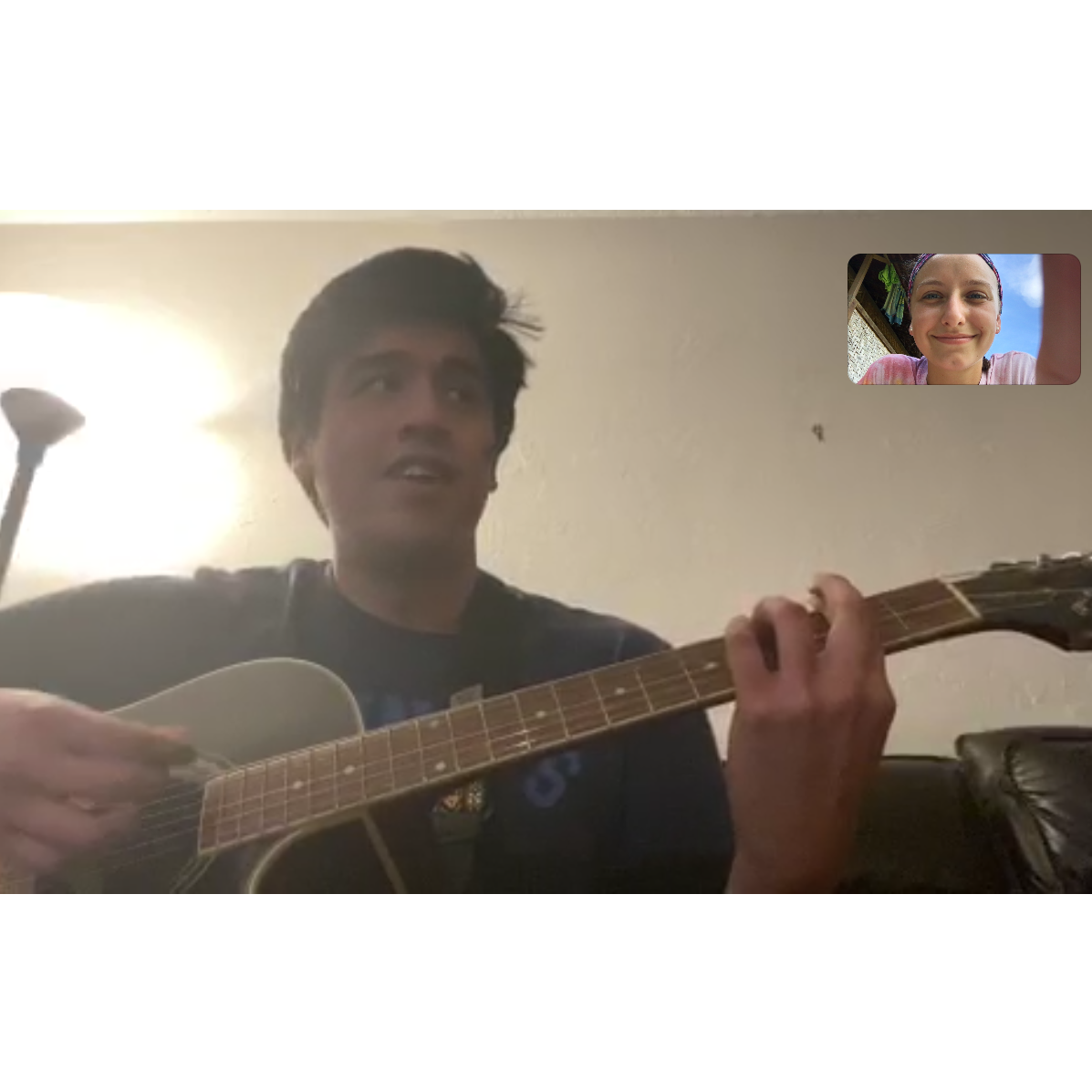 Katherine was in Papua New Guinea for two months with YWAM. We video chatted as much as we could; this particular time Bryan played and sang a song to Katherine!
