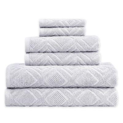 Gemstone Jacquard 6-Piece Towel Set in Diamond
