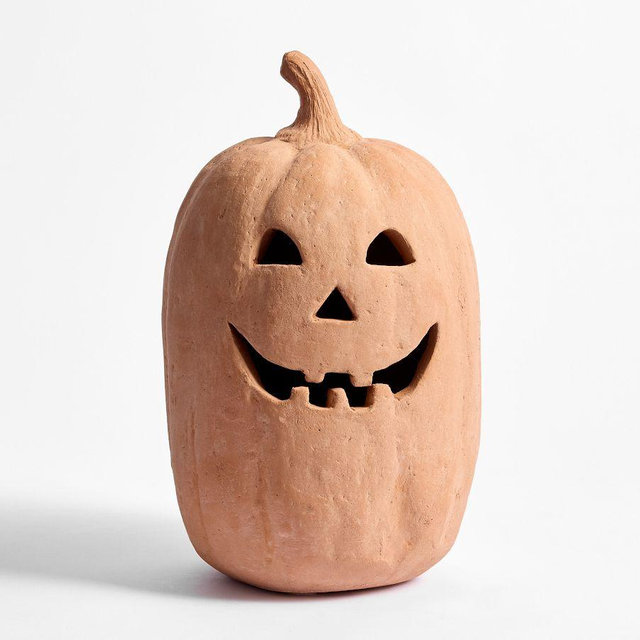 Terracotta Jack O Lanterns, XL Pumpkin, Terracotta