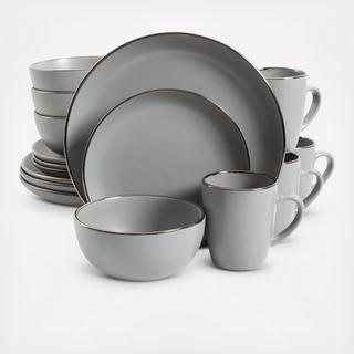 Rockaway Gold 16-Piece Dinnerware Set, Service for 4