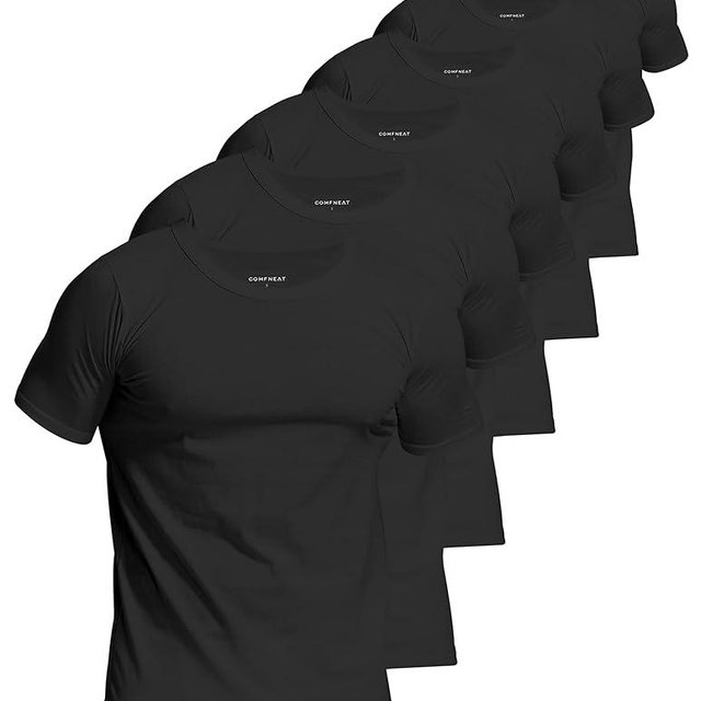 Comfneat Men's 6-Pack Pure Cotton Undershirts Comfortable Crew Neck T-Shirts