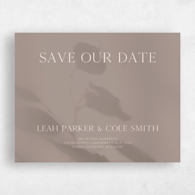 Rich Taupe, Grey Wedding Save the Date - Lummin Landscape