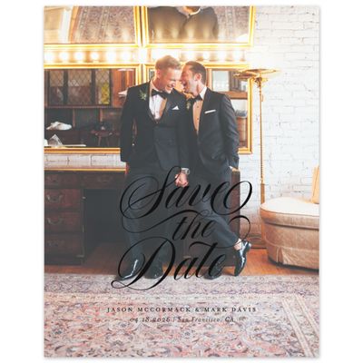 Black Modern Wedding Digital Save the Date - Marquis Photo