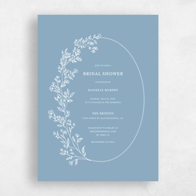 Blue Portrait Wedding Wedding Shower Invitation - Kalispell Bloom