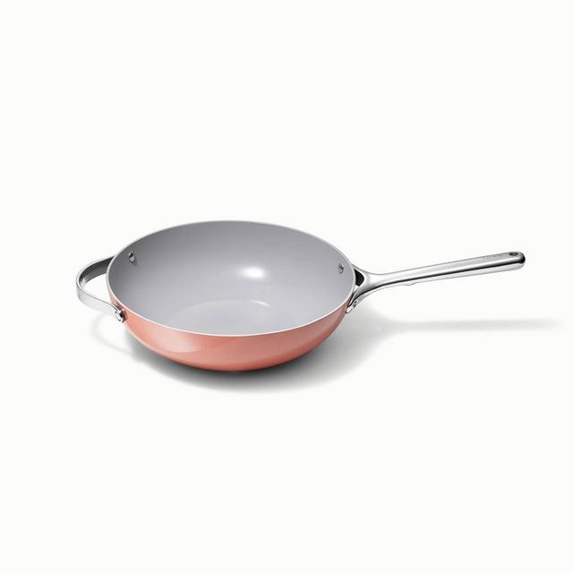 Caraway Home Stir Fry Pan Perracotta: Nonstick Ceramic, 12" Diameter, Oven-Safe, Compatible with Gas & Electric Cooktops