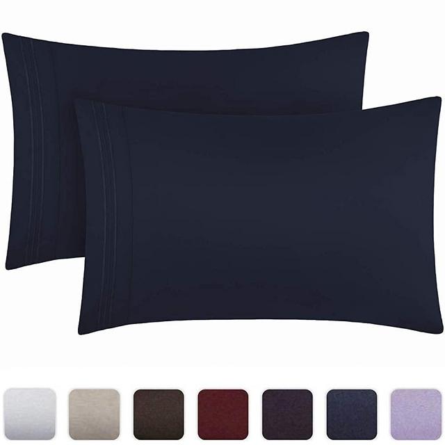 Mellanni Luxury Pillowcase Set - Brushed Microfiber 1800 Bedding - Wrinkle, Fade, Stain Resistant - Hypoallergenic (Set of 2 King Size, Royal Blue)