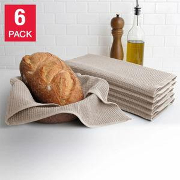 Turkish Kitchen Towels, Beige, 6-piece Set